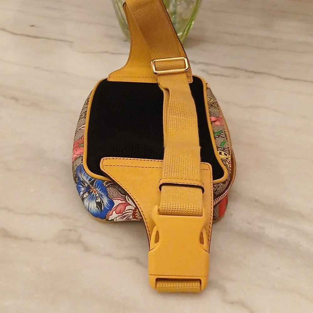Gucci GG Supreme Floral Crossbody Bag - Yellow and Multicolor - Picture 3 of 8